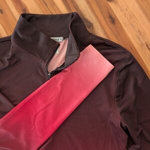 Forever 21 Two-Tone Ombre 1/4 Zip Workout Top